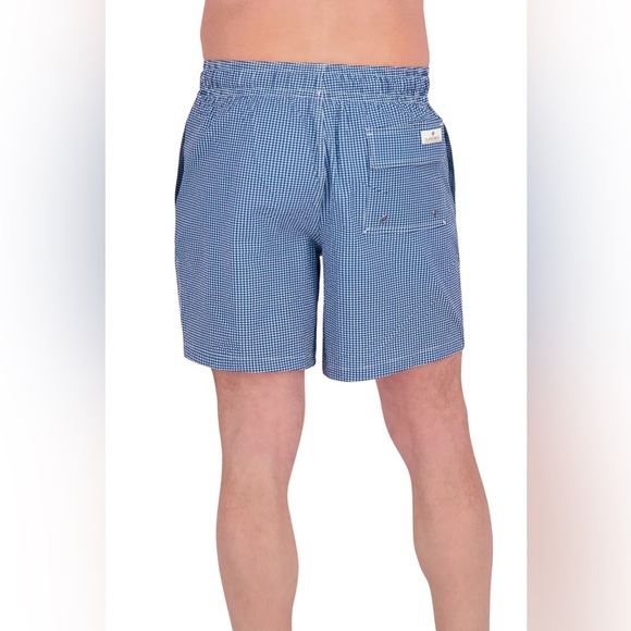 Rainforest Gingham Seer Sucker Swim Trunks 7" Size Medium - Picture 3 of 6